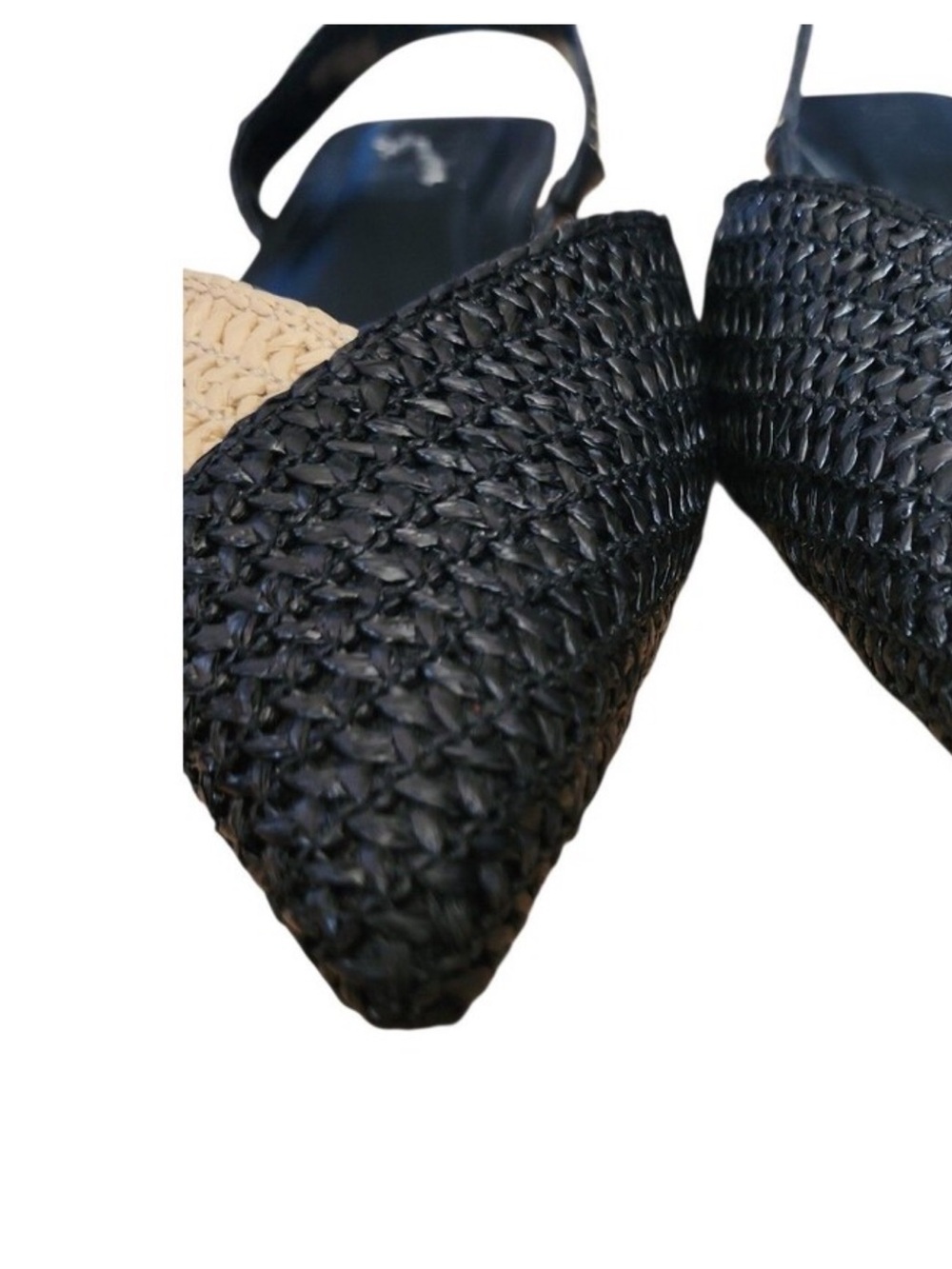 New! INC International Concepts Black & Beige Woven Pointed Flats - Picture 3 of 5
